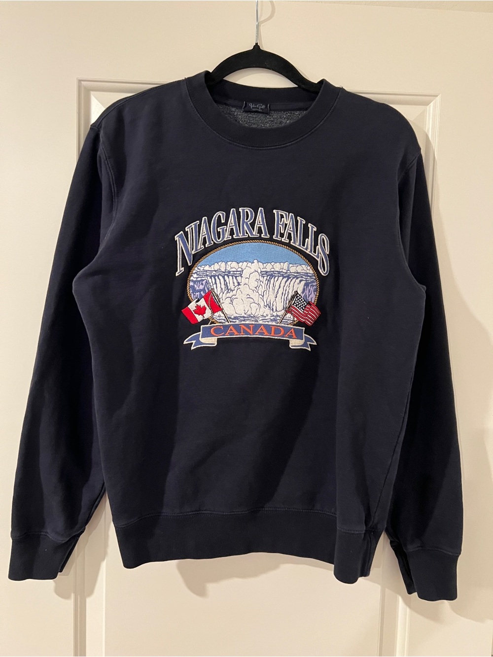 Niagara Falls Canada Navy Crewneck Sweatshirt -John Galt